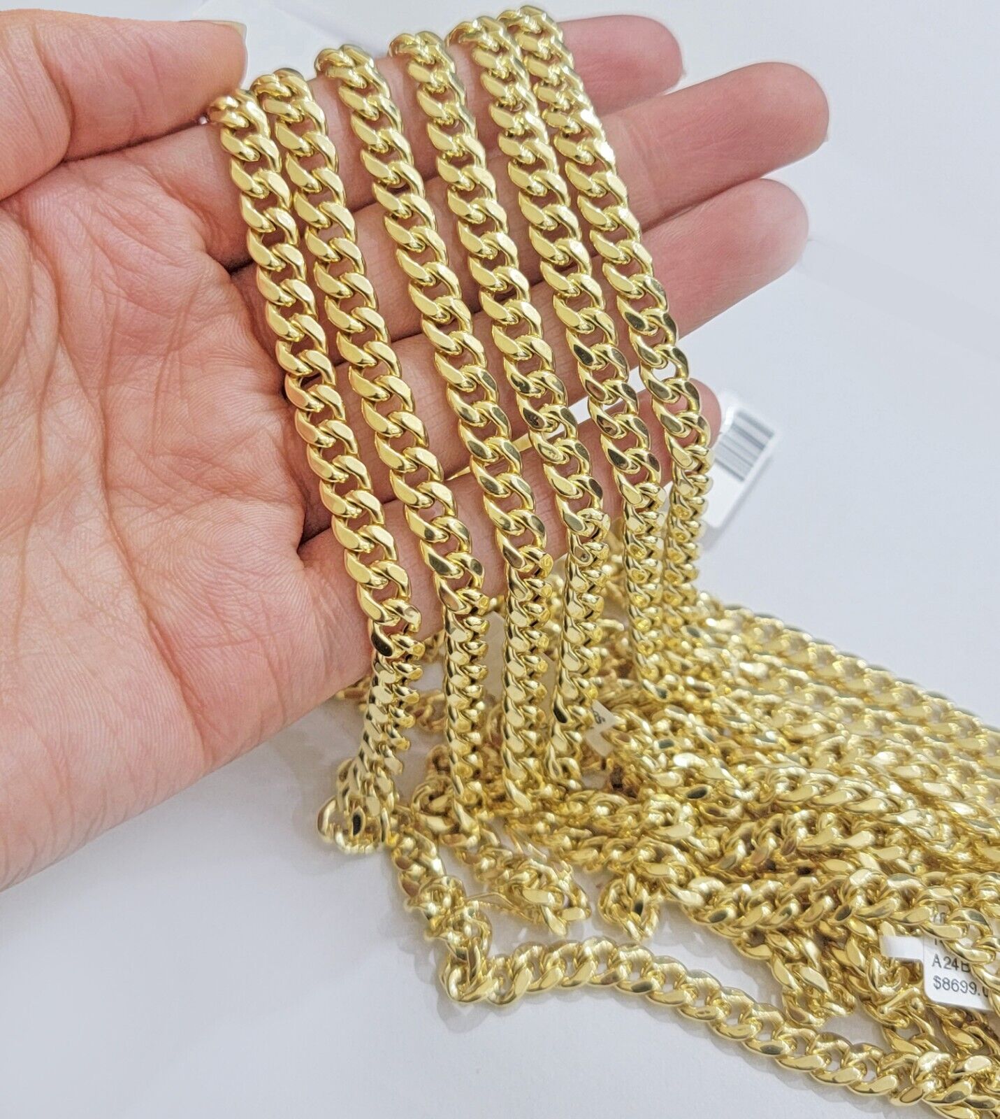 Real 14k Gold Necklace Miami Cuban Link chain 6mm 18" - 28" Strong, 14kt Yellow - GoldenlinQ